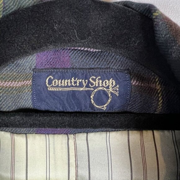 Vintage Country Shop Plaid Purple Green Blazer Women’s Size 12 Button Up - Picture 5 of 7